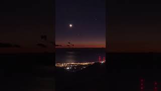 Sunset followed by the moonrise