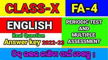 10th class FA 4 English answer key Periodic test and Multiple assessment 2022-23