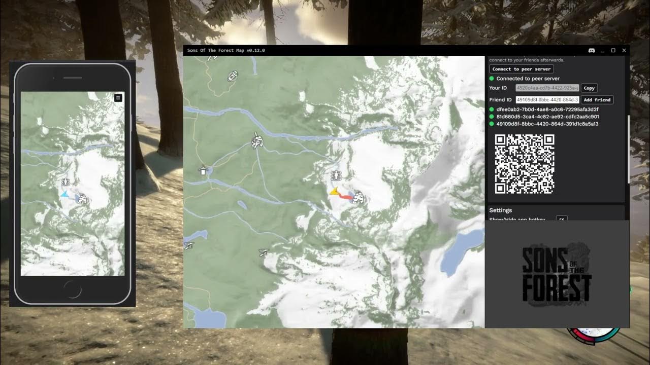 Interactive map for Sons of the Forest with real-time position