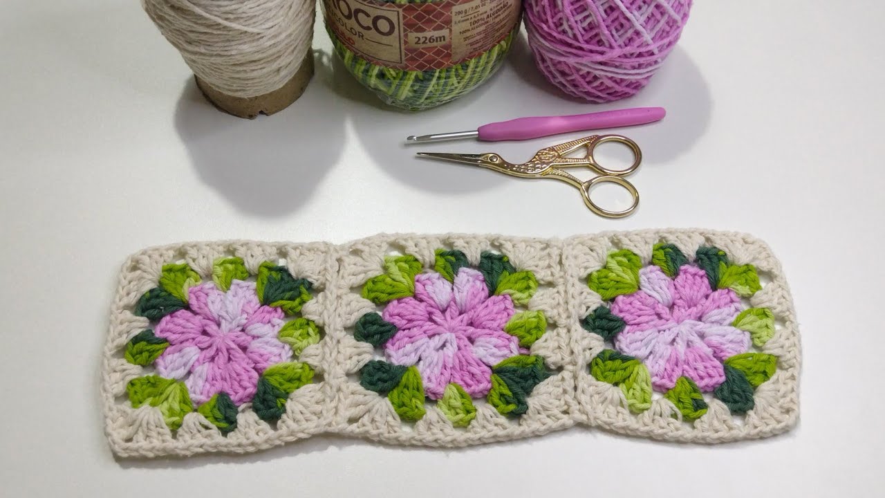 Flor rasteira/base tapete floral aula 1 #croche  @RoseSabinoCroche
