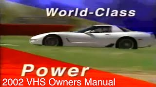 2002 Corvette C5 Z06 Owners Manual VHS Tape