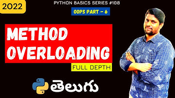 #108 Method Overloading In Python | oops concepts | Python tutorials
