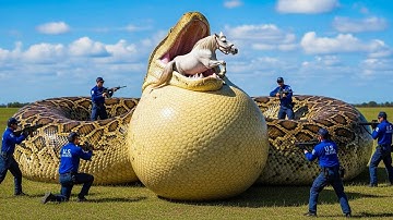 Animal Rescue Team Fights Giant Python To Save Brave White Horse