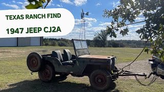 1947 Willys Jeep CJ2A  Texas Ranch Find!