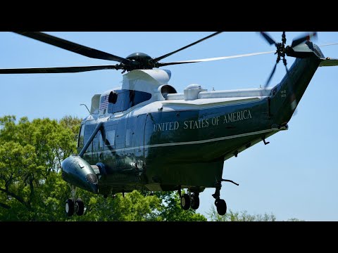 Marine One lifts off for a quick trip to Scranton