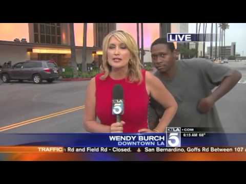 racist News reporter shits herself after black man scares her