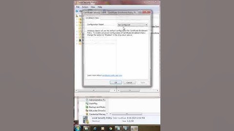 How to certificate services client in windows 7