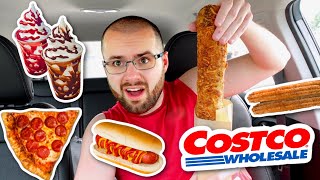 I Only Ate Costco&#39;s Food Court for 24 HOURS! Menu Review Challenge!