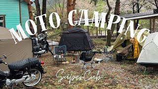 슈퍼커브타고 사유지에서 캠핑하기 ㅣ슈퍼커브 ㅣ 모토캠핑 ㅣ CAMPING