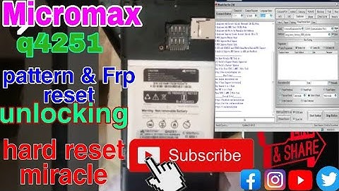 Micromax q4251 frp unlock miracle crack , pattern unlock,and hard reset,or pin formar all mobaile
