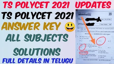 TS POLYCET 2021 Key Paper//Polycet 2021 Question paper with solutions//All Subjects key//Mvlnreddy