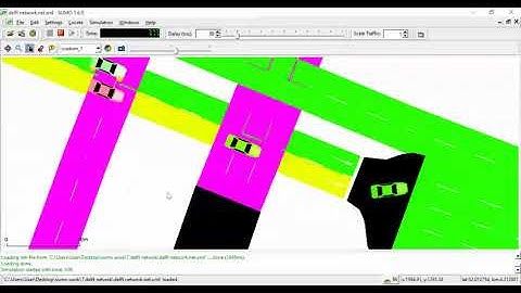 Traffic simulation in SUMO, Delft road network