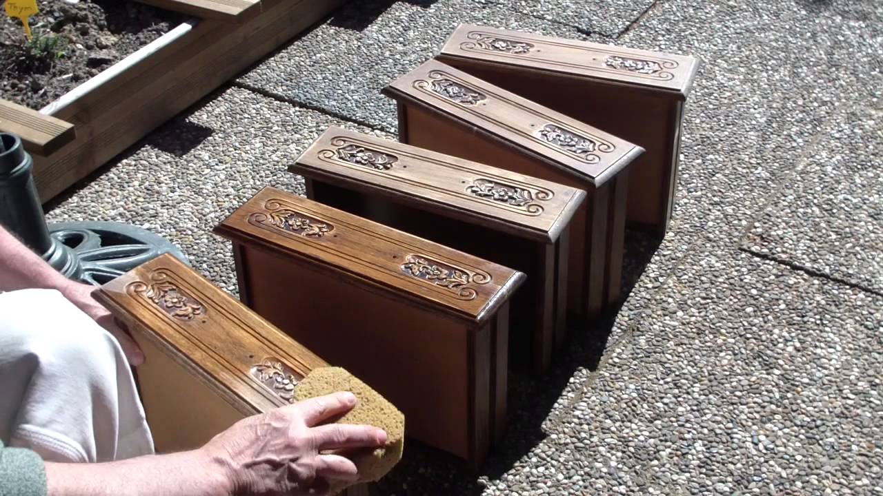 Restauration effet bois moderne sur mobilier / Restore wood modern effect on furniture