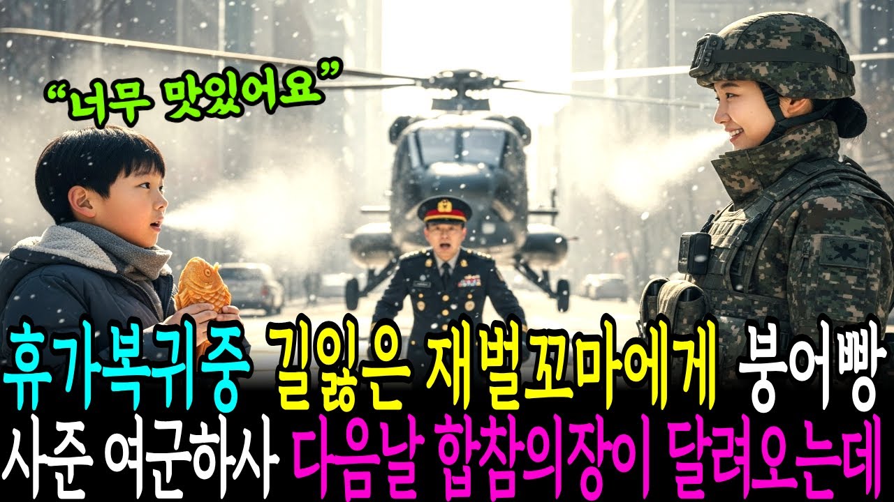 휴가복귀중 길잃은 재벌꼬마에게 붕어빵 사주며 보살핀 여군하사, 다음날 그녀는  4스타 합참의장에게 직통 전화를 받게 되는데…