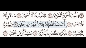 @سورة الاعلى ٦-١٠ مع تكرار كل اية اربع مرات للاطفال معلم