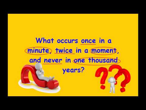 Riddle: What occurs once in a minute, twice in a moment, and never in one thousand years?