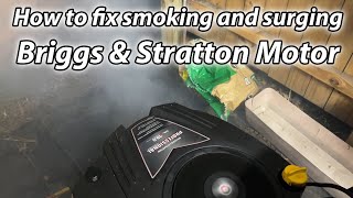 How to fix Briggs and Stratton lawnmower surging and smoking problem
