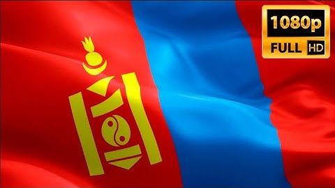 Mongolia flag video waving in wind. Realistic Ulaanbaatar Flag background. Mongolia flag Full HD