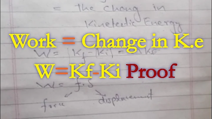 Work done by constant force = final k.e - initial K.e Derivation