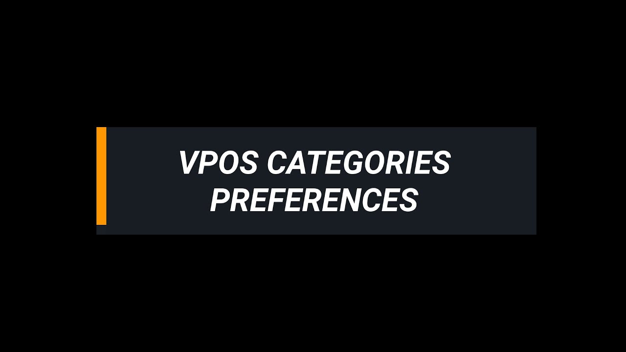 VPOS Category Preferences in Spirit VPOS | Easy Menu Sorting & Display Setup