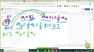 (11.1 Alg 2 H, #53) Recursive sequences