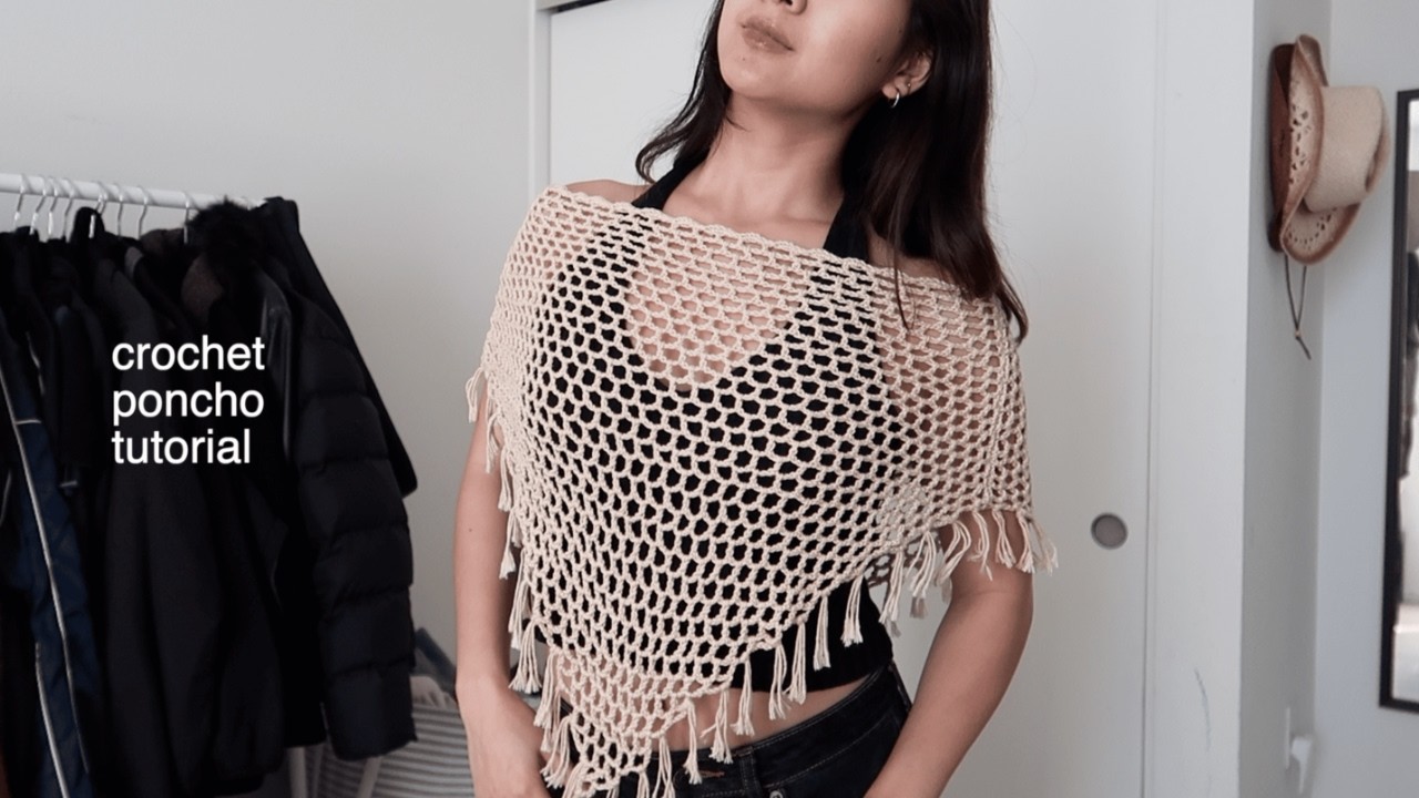 crochet poncho tutorial | left-handed, quick and easy crochet project