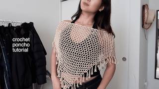 crochet poncho tutorial | left-handed, quick and easy crochet project