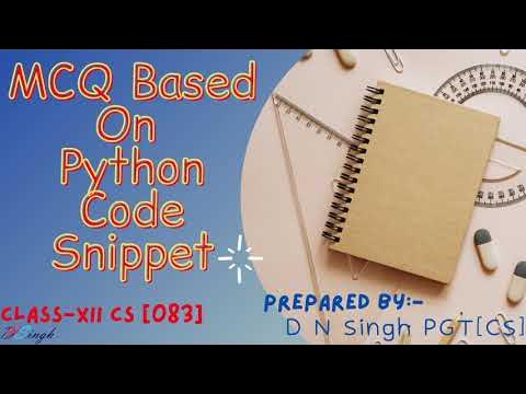 MCQ on Python Code In One Shot Class 12 CS CBSE - YouTube