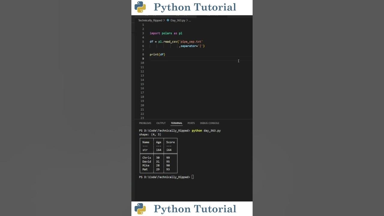 Reading Text Files With Polars | Python Tutorial - YouTube