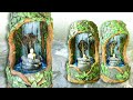 Diy awesome cement waterfall fountain  indoor fountain  cobra   sl craft  art asmr 2024