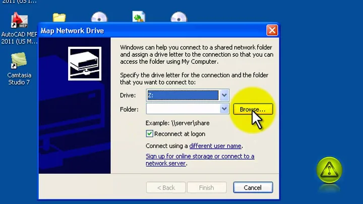 How to map a network drive in Windows XP