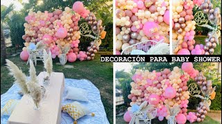 IDEA DE DECORACIÓN PARA BABY SHOWER/ COMO REALIZAR PARED DE GLOBOS ORGANICA/ DECORACIÓN CON GLOBOS