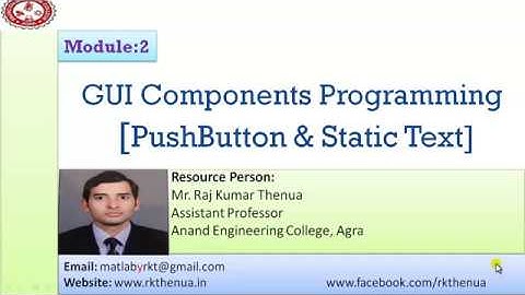 MATLAB GUI programming for pushbutton and static text [Hindi/Urdu]