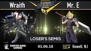 Platinum Star Smash 4 - Wraith (Bayo) vs Mr. E (Lucina, Sheik, Cloud) - Loser's Semifinals