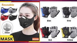 Cycling Face mask and Pearl Izumi Cycling gloves
