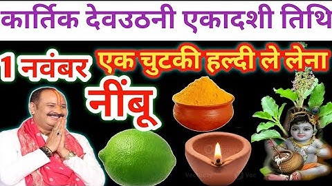 1 नवंबर कार्तिक देव उठनी एकादशी तिथि एक चुटकी हल्दी और नींबू वाला उपाय जरूर करें l Pradeep Mishra ji