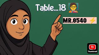 Table of 18  | 18 no ghadiyo  | #mathstable #viral  #mr8540 