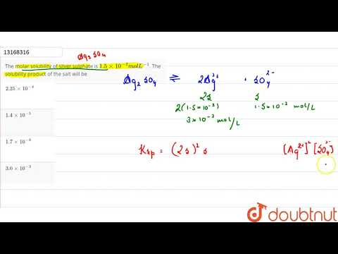 वीडियो: सिल्वर सल्फेट का KSP क्या होता है?