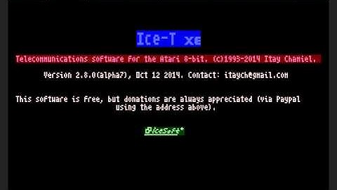 Altirra 2.70 emulator with Ice-T running accessing a BBS