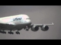 Airbus A380 Lufthansa Landing in Barcelona El Prat Airport for the first time