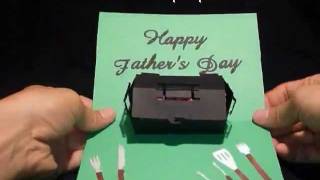 Fathers day, Housewarming or party barbecue grill pop up card