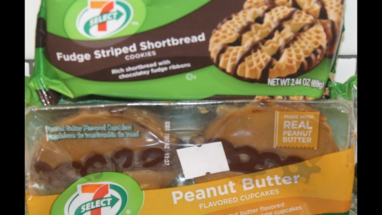 7 Eleven 7 Select Fudge Striped Shortbread Cookies & Peanut Butter
