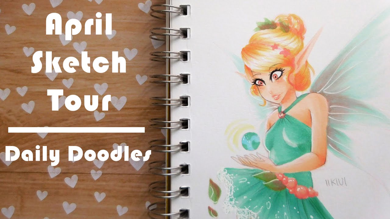 April 2016 Daily Doodles Sketchbook Tour ♡ iiKiui