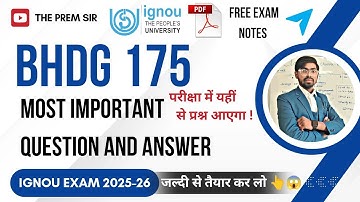 BHDG 175 | मध्यकालीन भारतीय साहित्य एवं संस्कृति | Bhdg 175 Most important question and Answer 