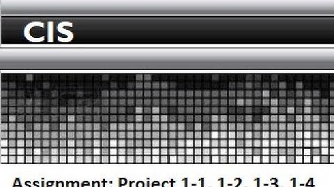 CIS - Module 2 Assignment: Lesson 1 - Project 1-1, 1-2, 1-3, 1-4