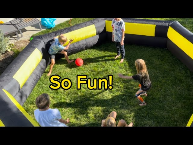 OZIS Gaga Ball Pit Inflatable 15FT with Built-in Blower, Portable Gaga Pit for Indoor Outdoor School Family Activities Easy to Setup