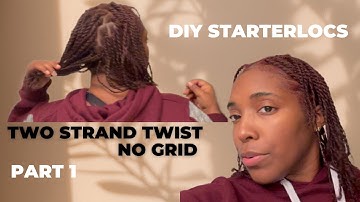 DIY Starterlocs installation | medium size two strand twist starter locs | no grid pattern