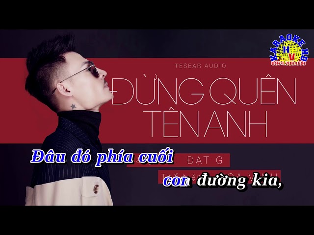 Đừng Quên Tên Anh - Hoa Vinh [Karaoke HD] Full Beat Gốc