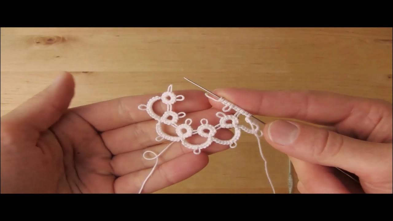 Needle Tatting Fold Join (Tutorial) by RustiKate YouTube
