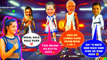 Random player call me noob and i challange for 1 vs 3 custom room | free fire | RajputGaming